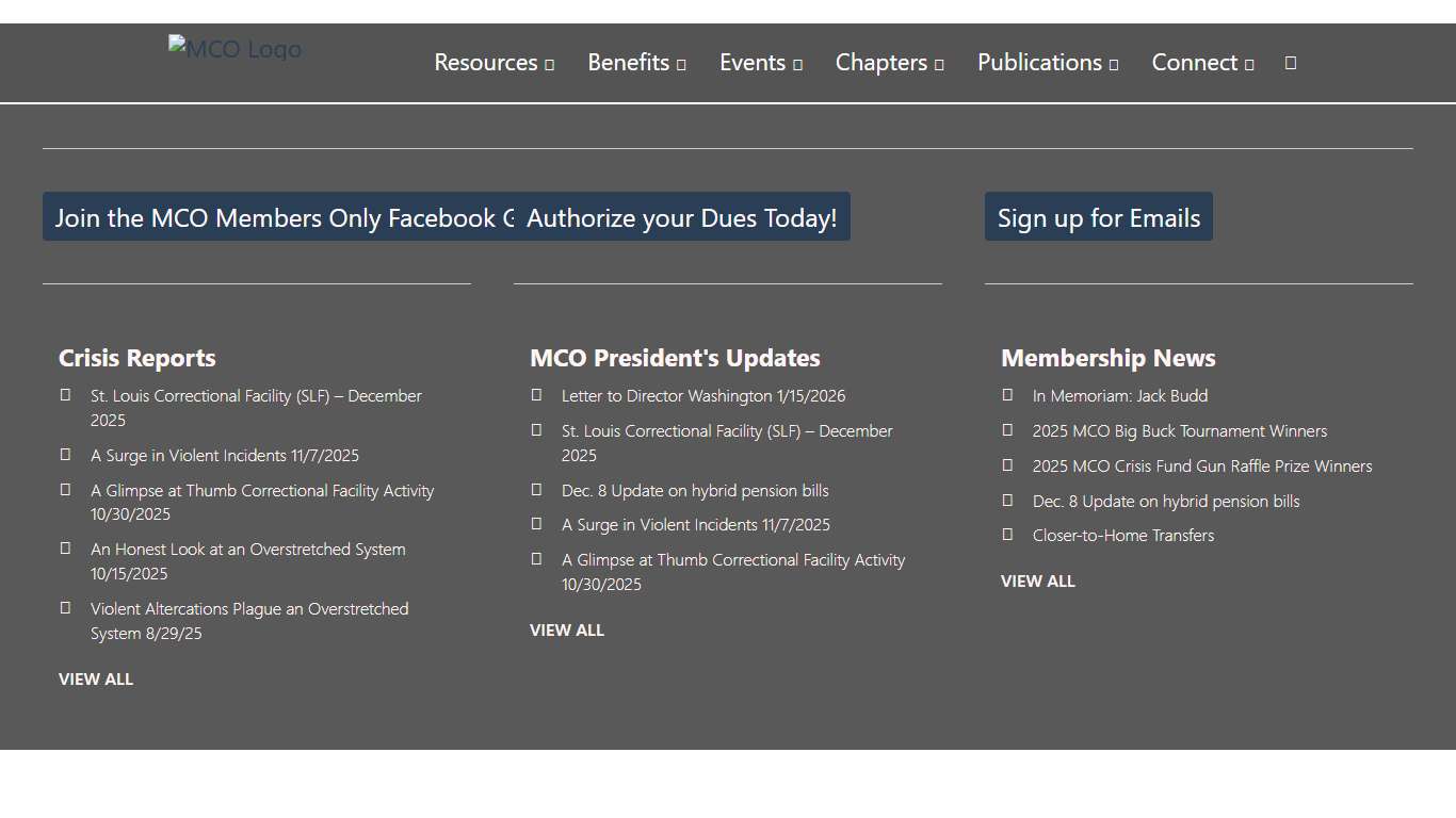 MCO – Michigan Corrections Organization
